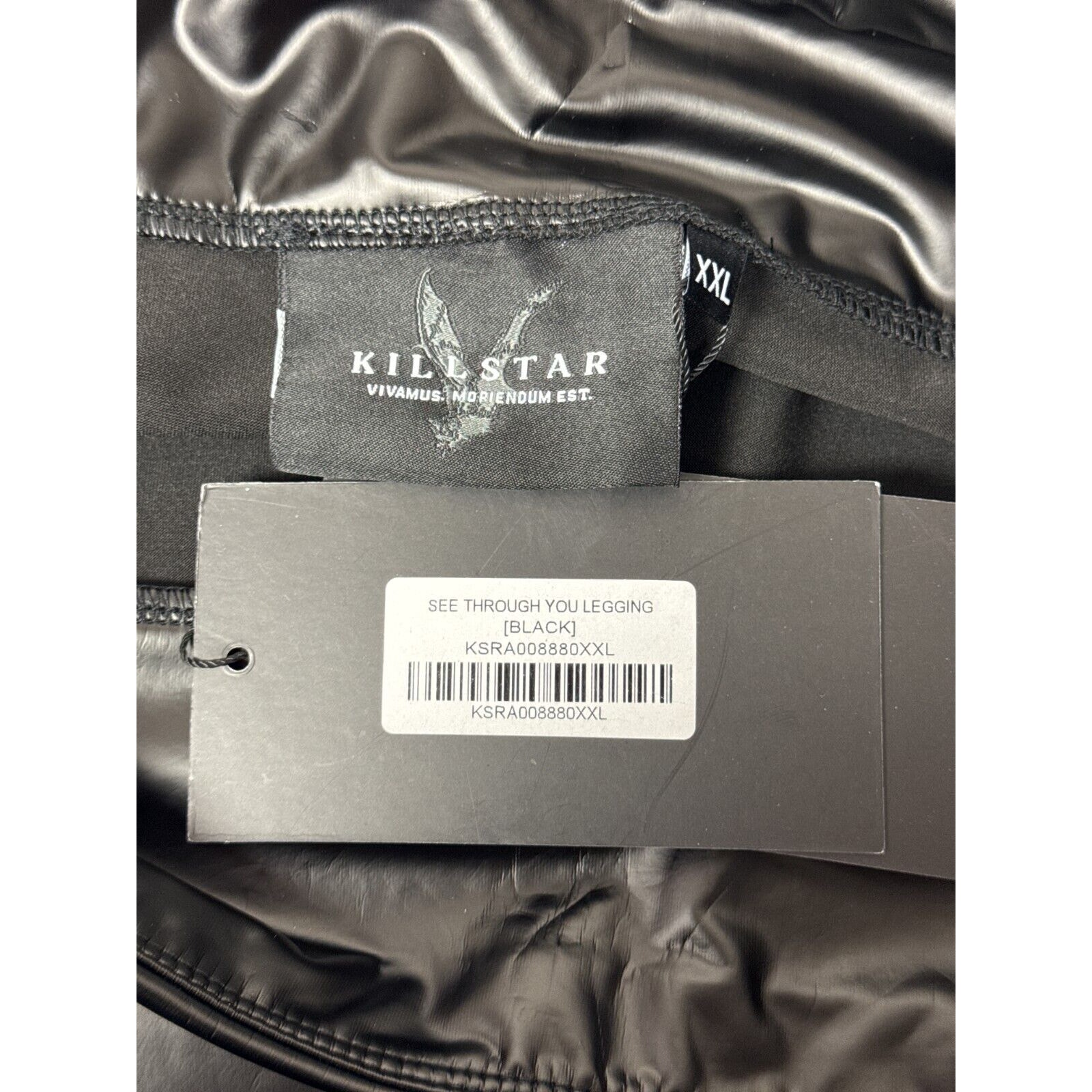 New Killstar Leggings Xxl Womens Black Faux Leather Eye Graphic Pull On — image 6 of 7